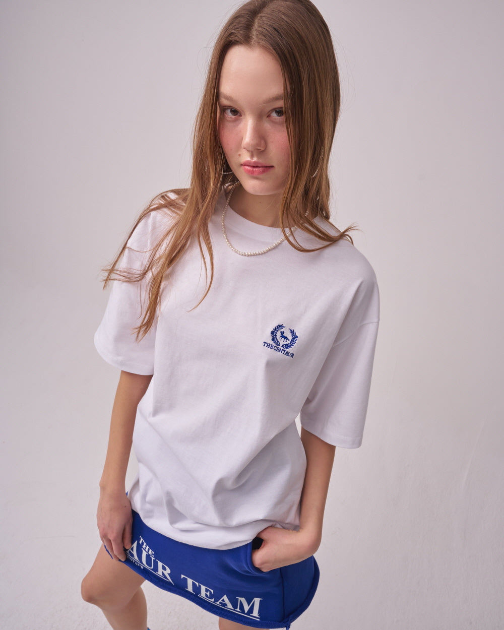 M CENTAUR LOGO TSHIRT_WHITE BLUE