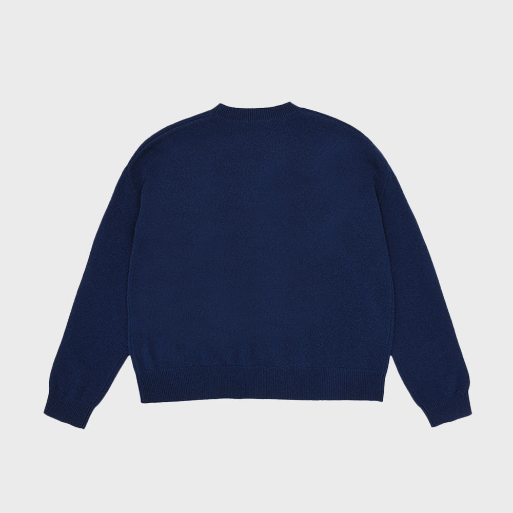 OH! INTARSIA PULLOVER_CHARCOAL BLUE