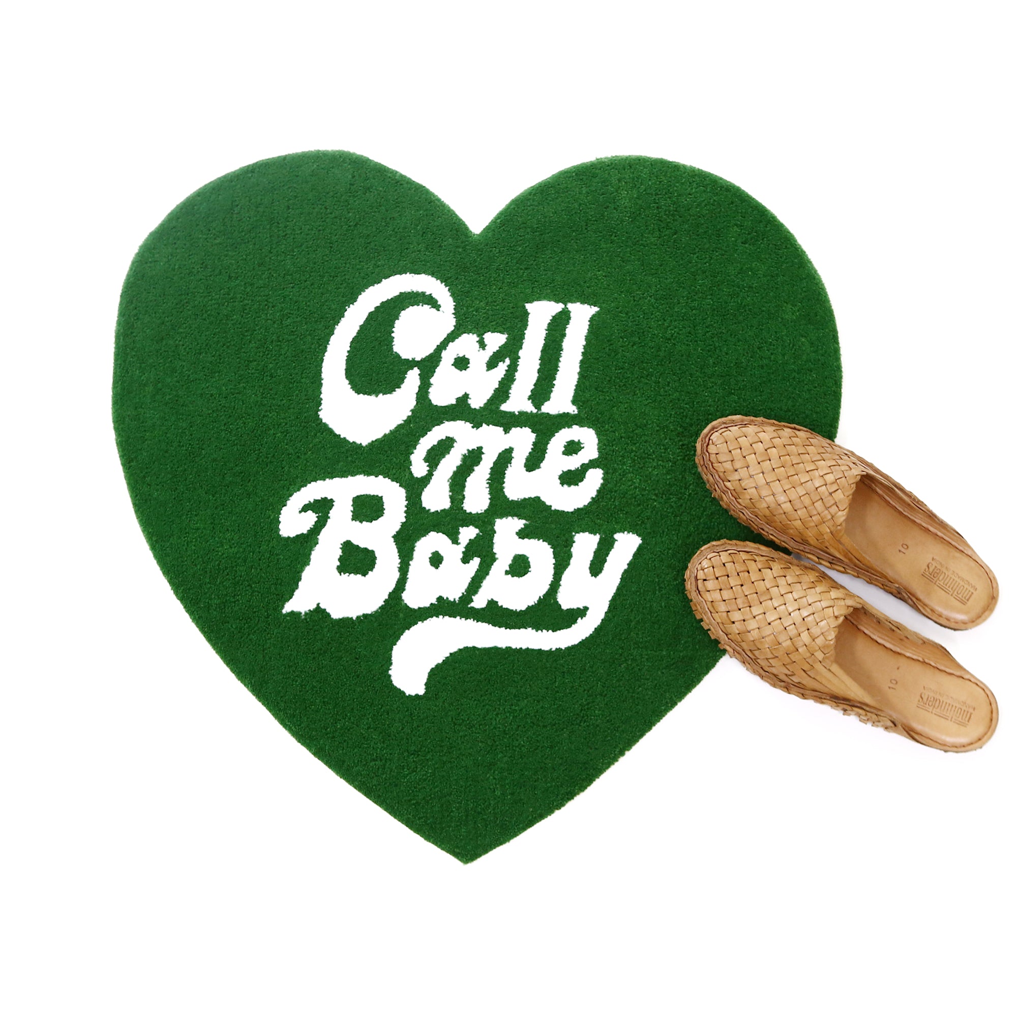 [Call me baby] Heart Logo Rug Mat _ Green