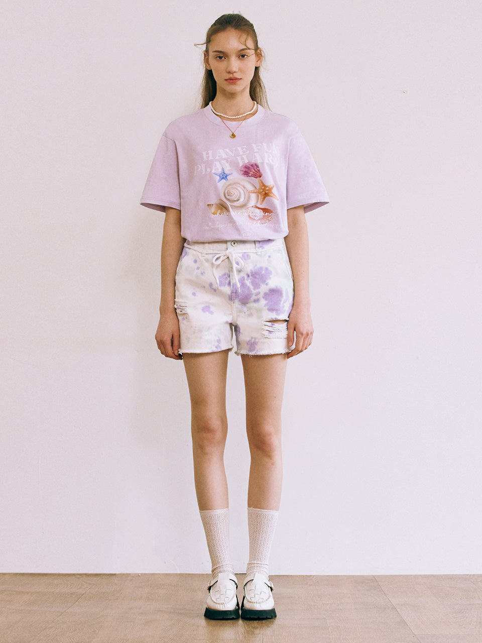 TIE-DYE SHORT PANTS LAVENDER