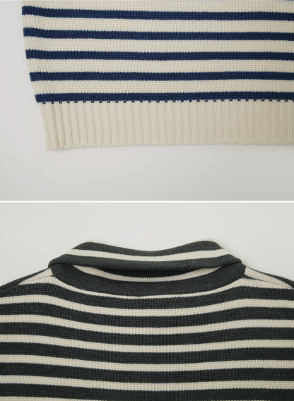 ED Border Half Zip-up Knit (4color)