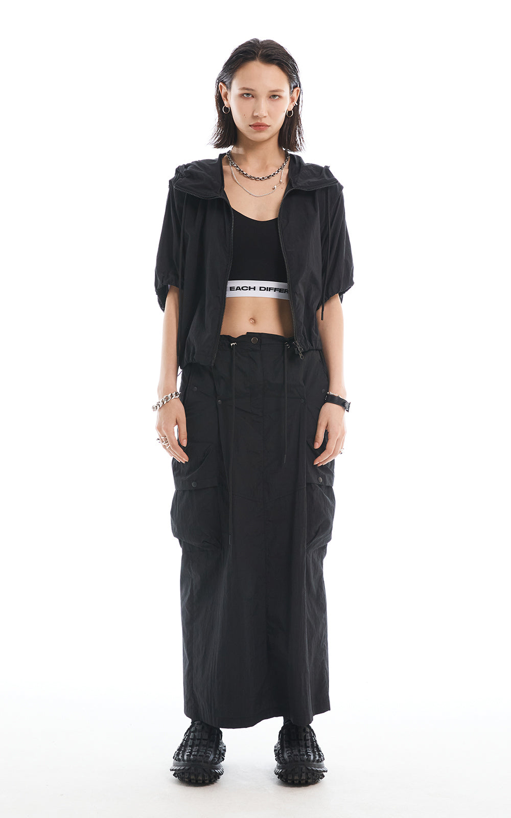 CARGO MAXI SKIRT_BLACK