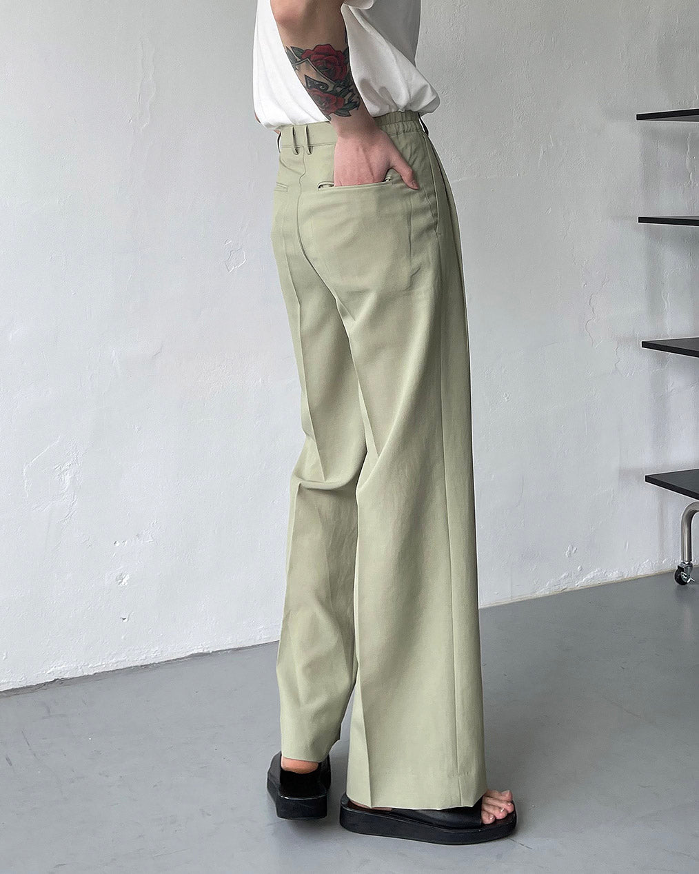 FL Niver Two-Tuck Side Banding Wide Slacks (4 colors)