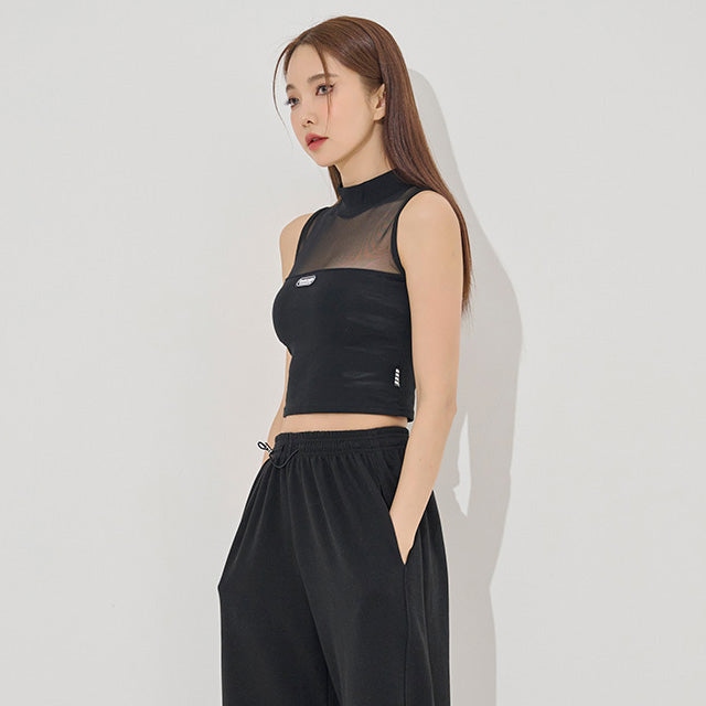 mid see-through cropped sleeveless(9185)