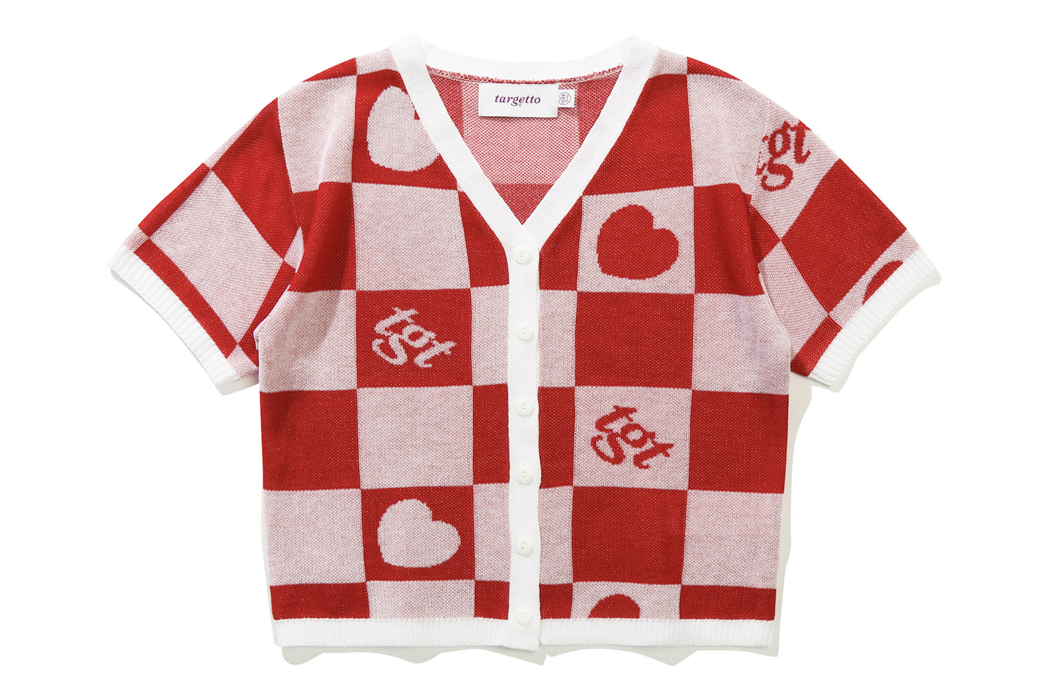 CHECKERBOARD CARDIGAN(RED)