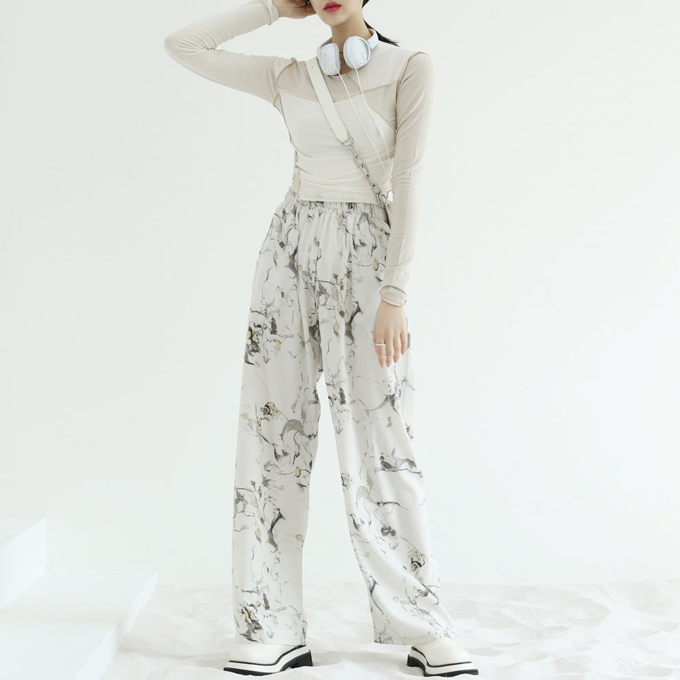 Soline banding wide-leg trousers