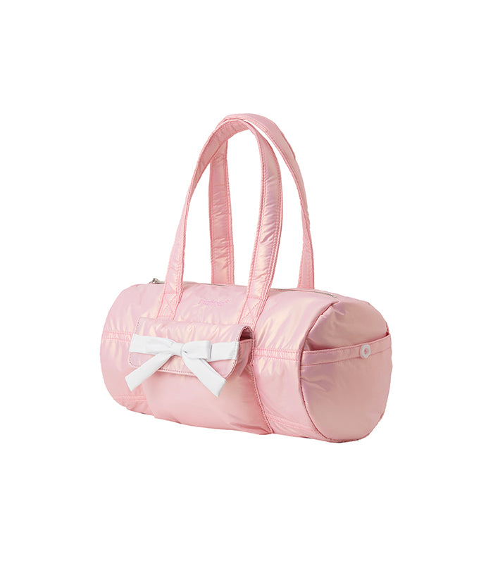 glossy ribbon duffle bag_pink