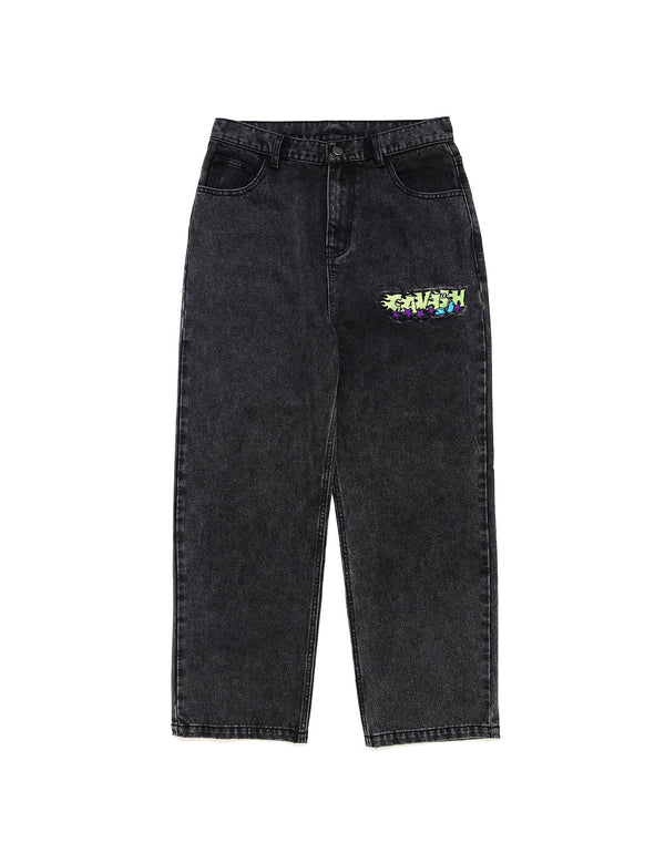 5-POCKET EMB DENIM PANTS BLACK(CV2CFUD129A)