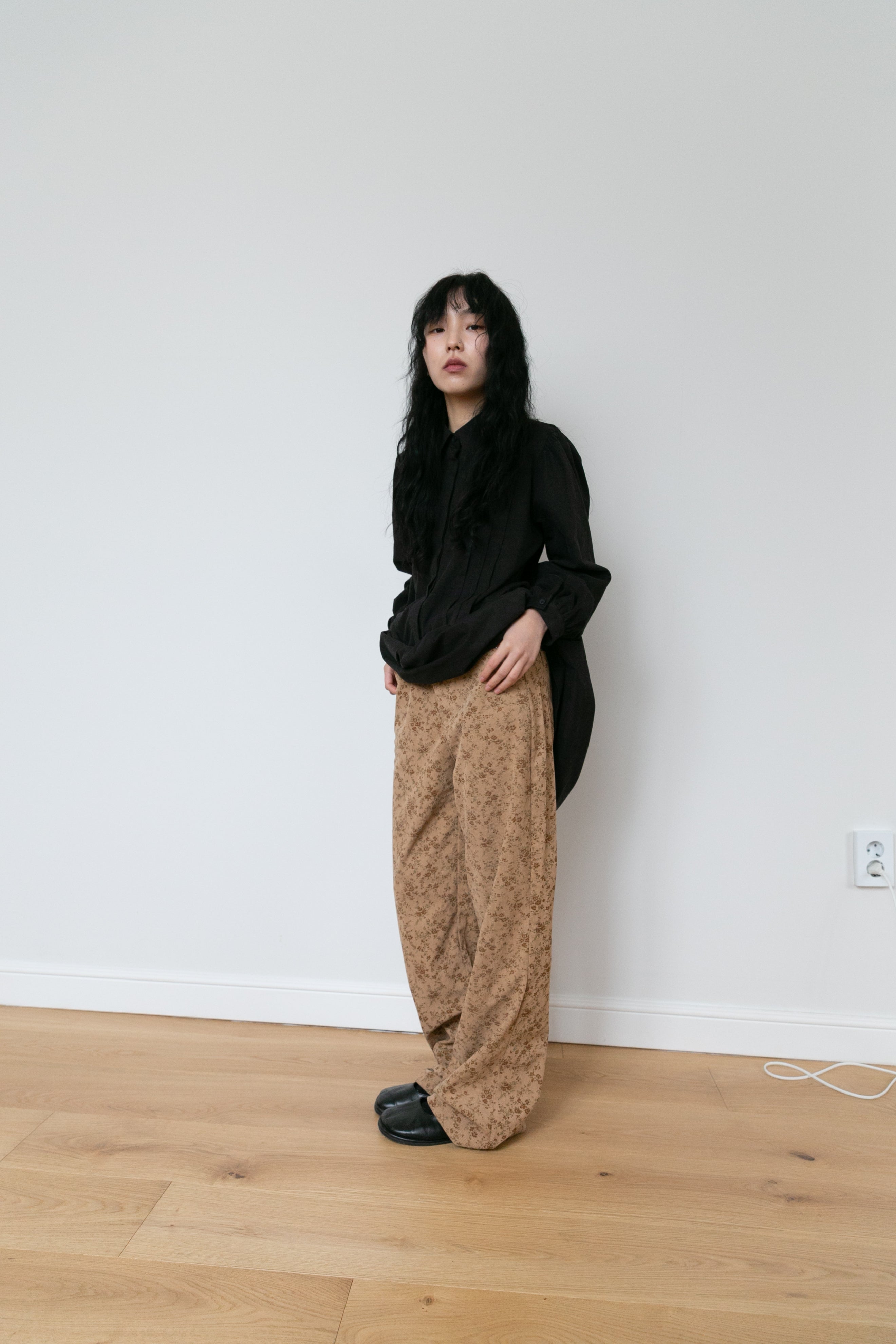 flower pattern loose pants(S-M)