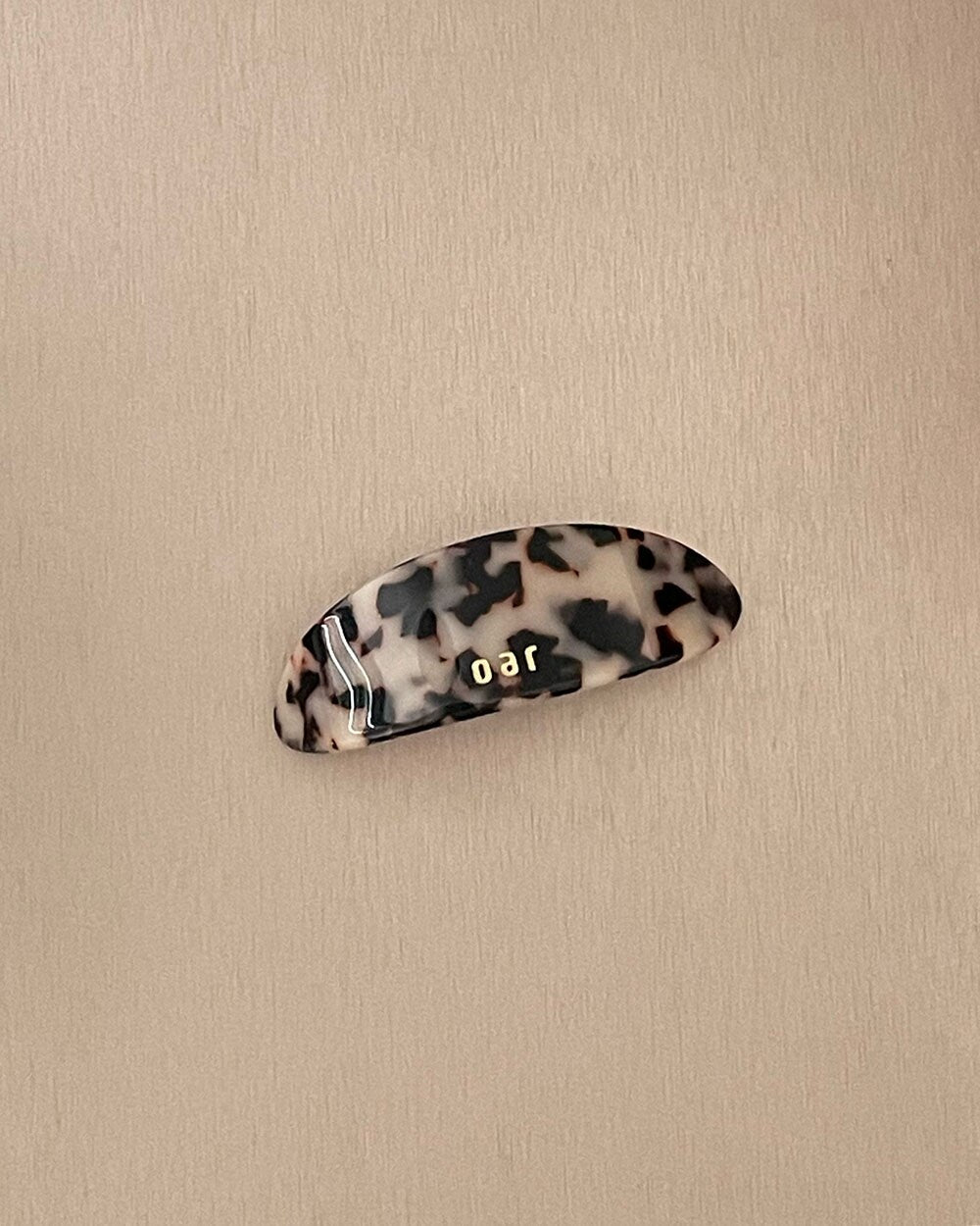 oar Classic Big Marble Barrette [Beige leopard]