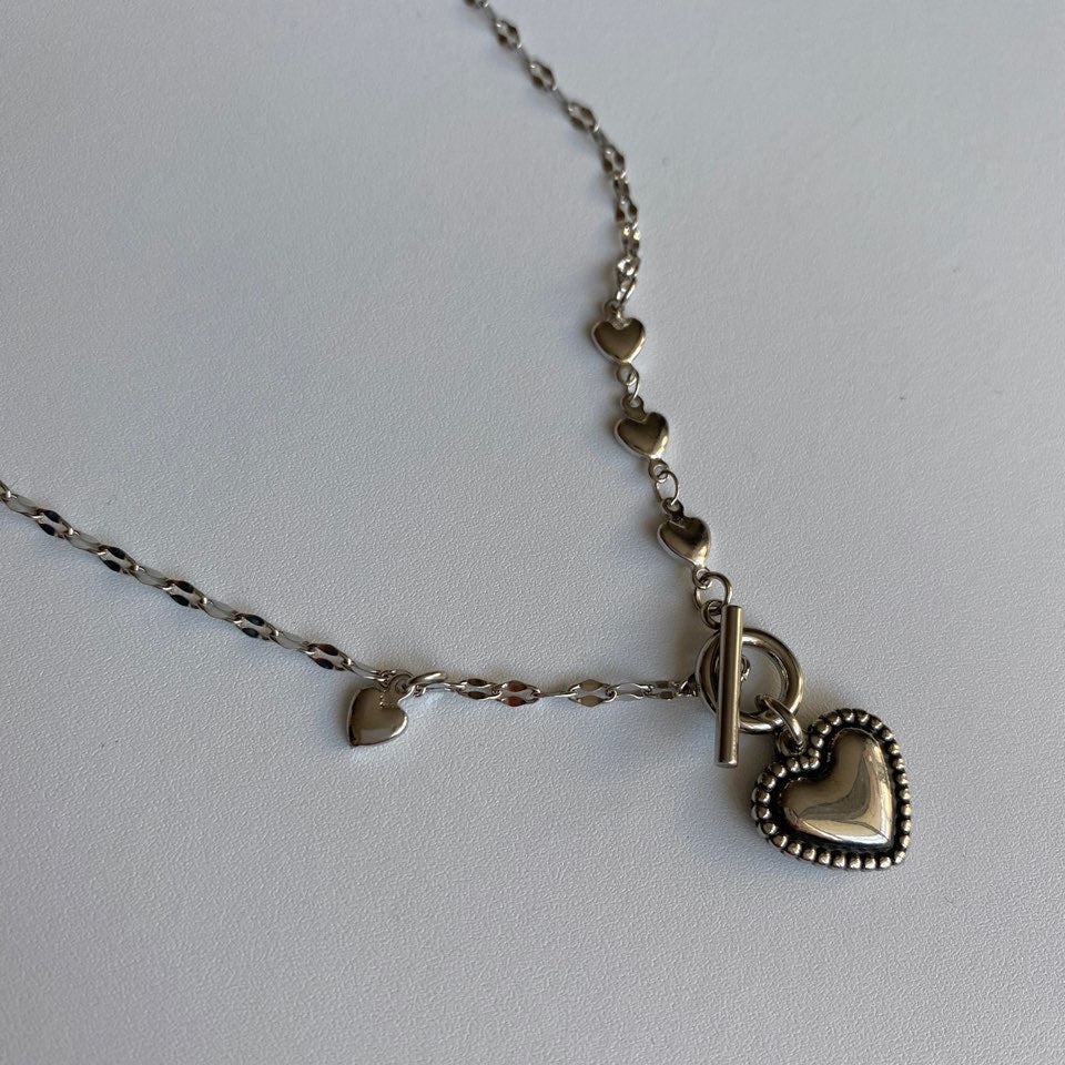 eh Unique Heart Surgical Toggle Bar Necklace