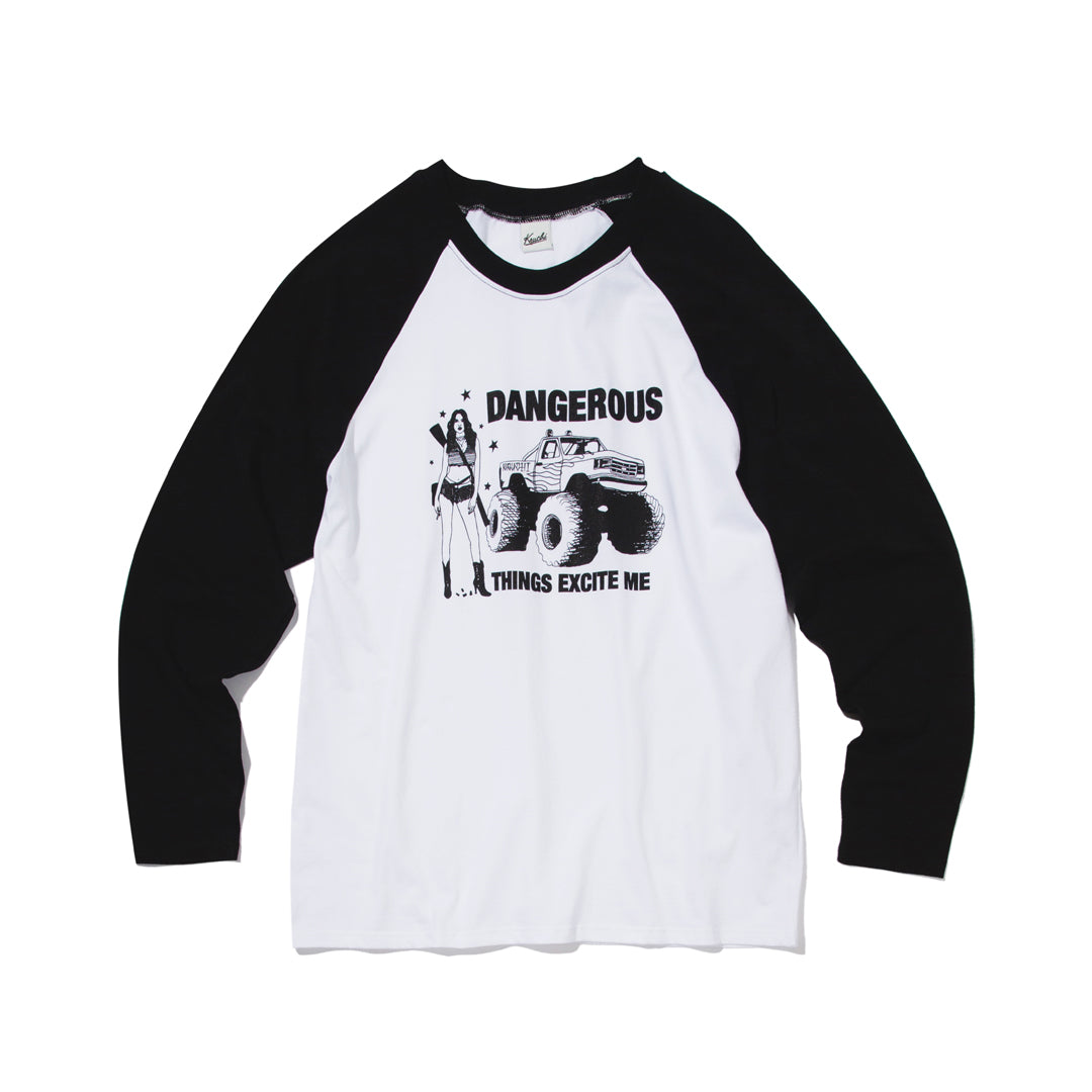 DANGEROUS Raglan long-sleeved T-Shirt (WHITE) MENS