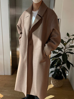 Mr Side One Button Wool Single Coat (2color)