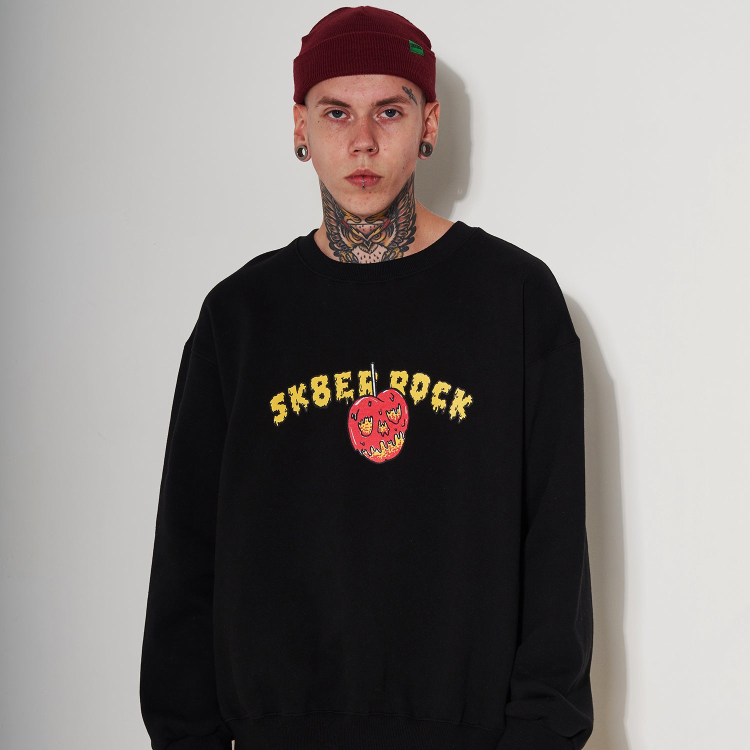 SKULL CHERRY SWEAT SHIRT BLACK