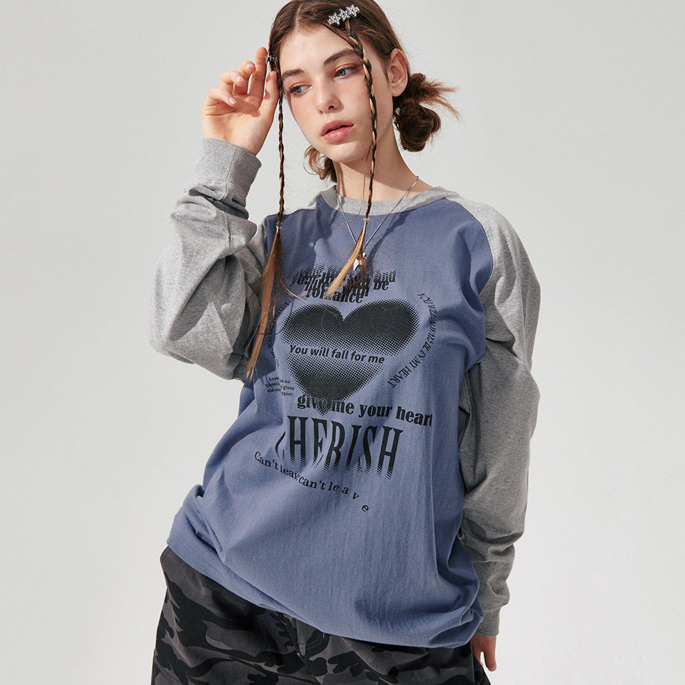 Y2K Heart Raglan Long sleeve [2 Color]