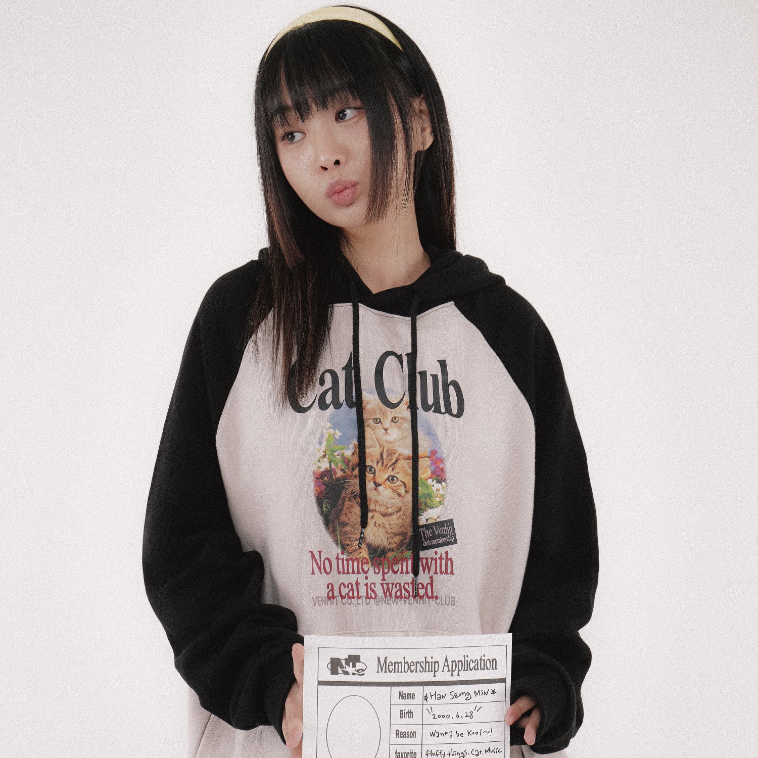 Cat Club raglan hoodie