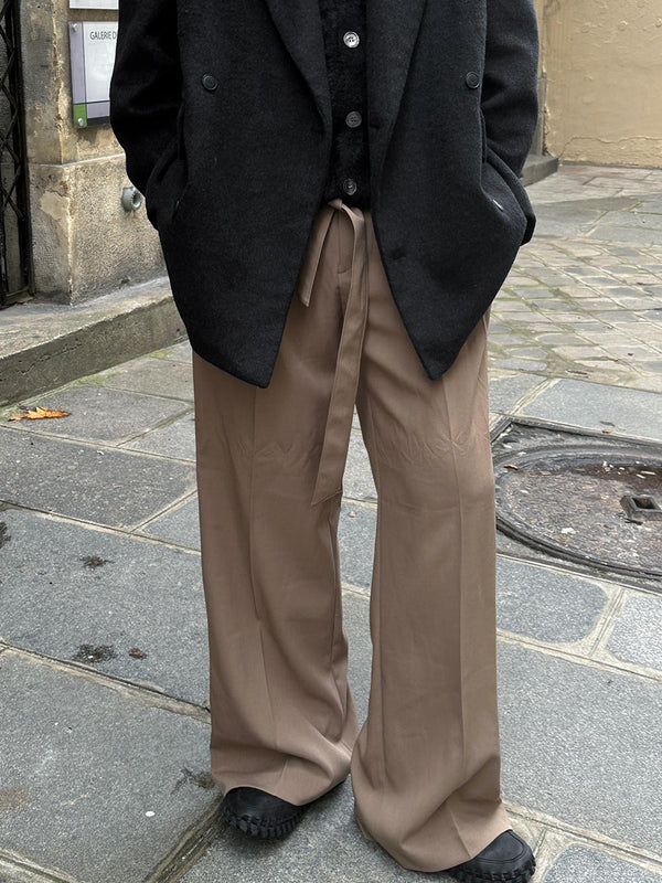 90S Maxi Wide Long Belt Slacks (4color)