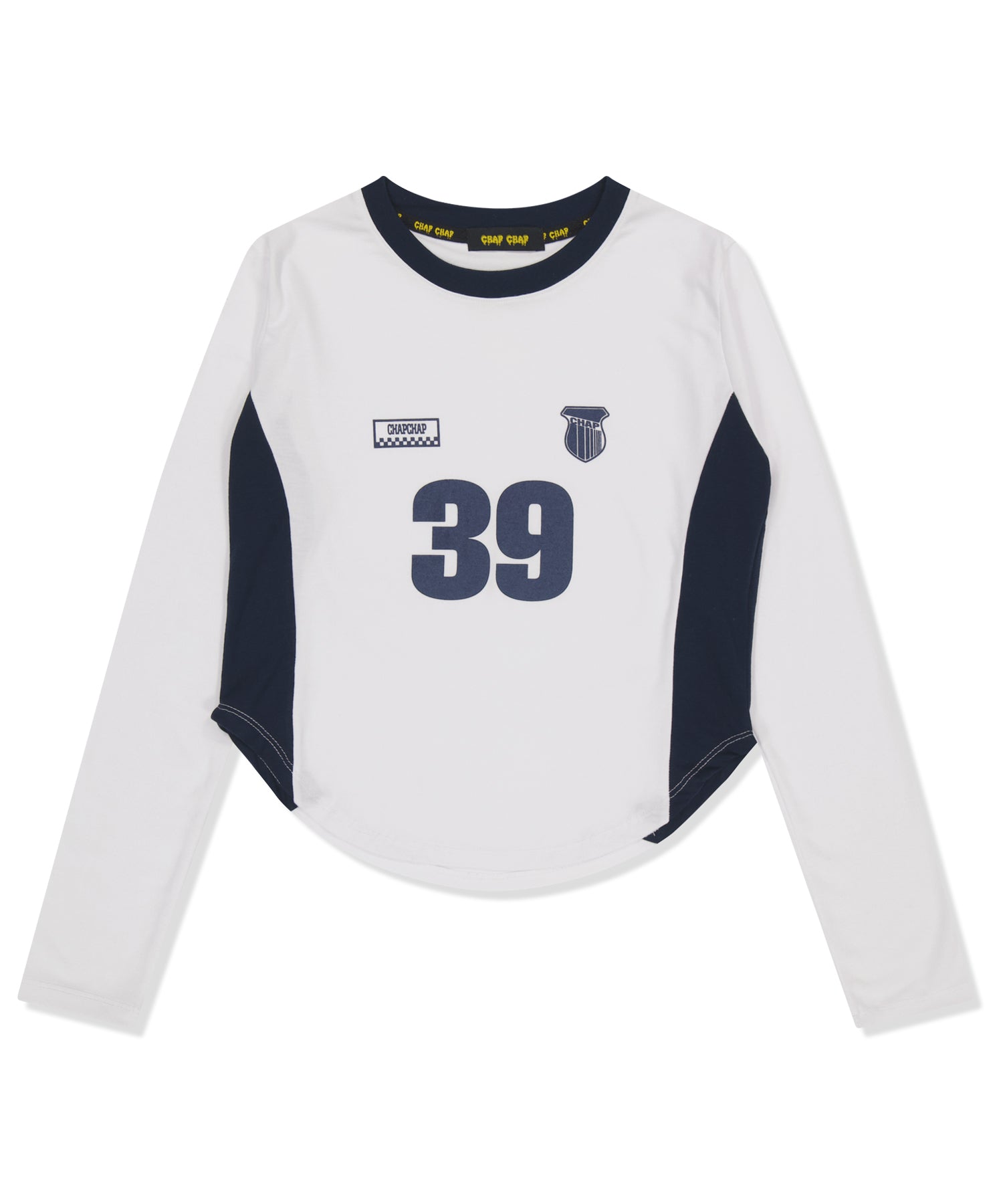 Chap 39 Crop Long Sleeve Tee (White)