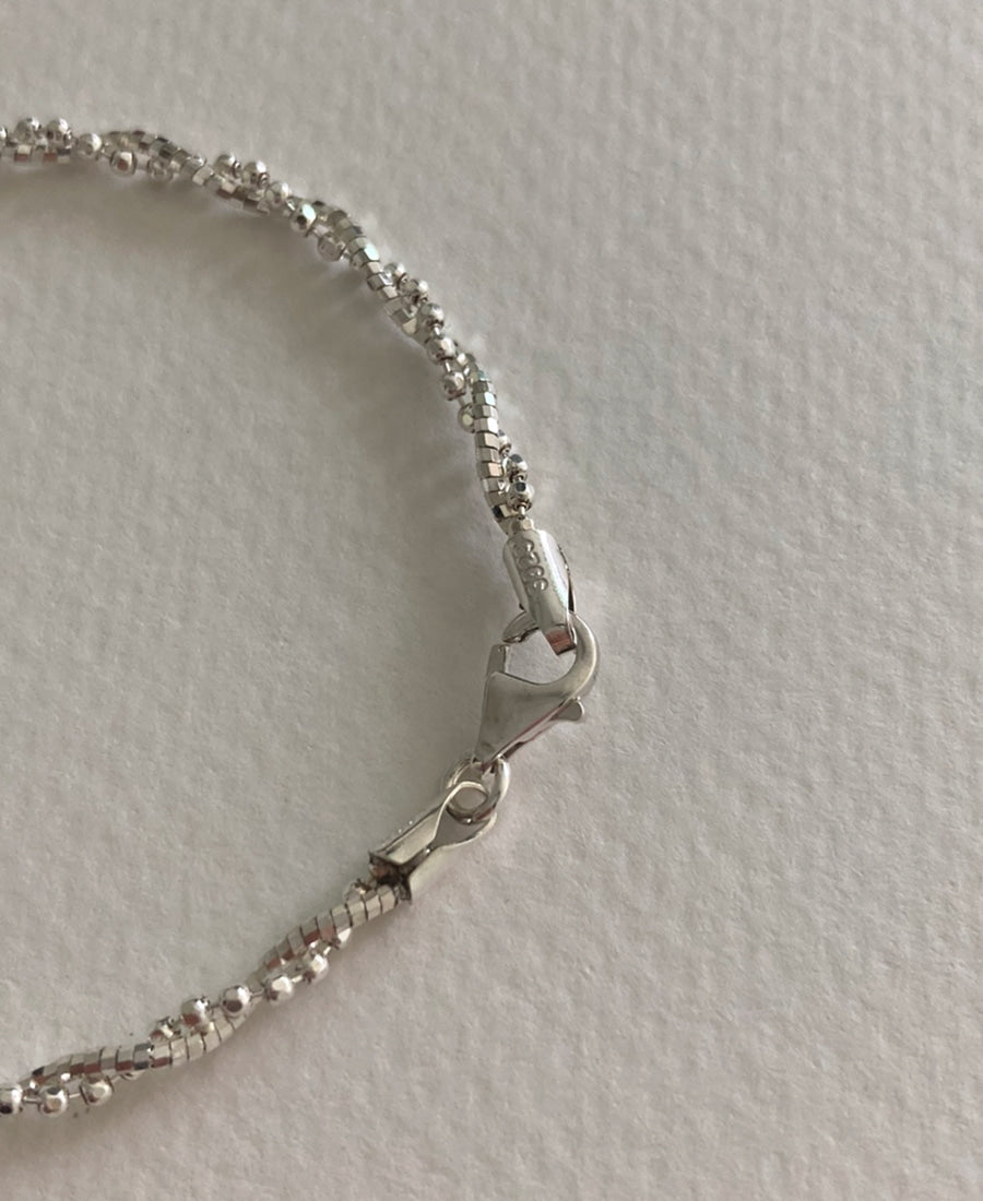 [92.5silver] flower chain bracelet