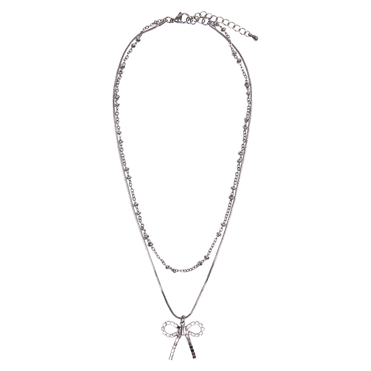 CH RIBBON NECKLACE (SILVER)