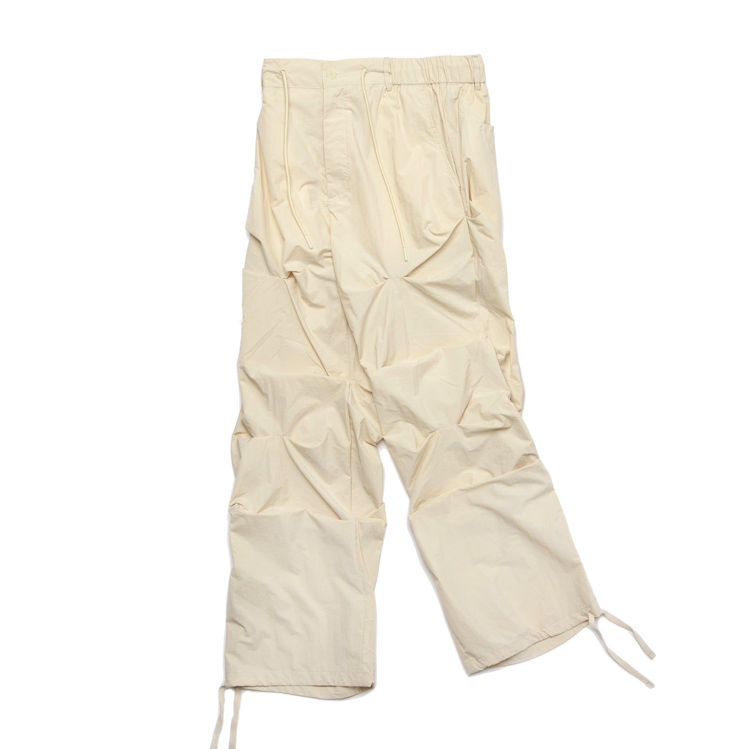 CREASE NYLON BANDING PANTS_CREAM