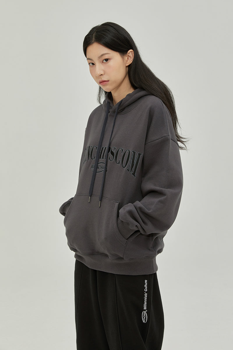 Vintage arch-logo hoodie [charcoal]