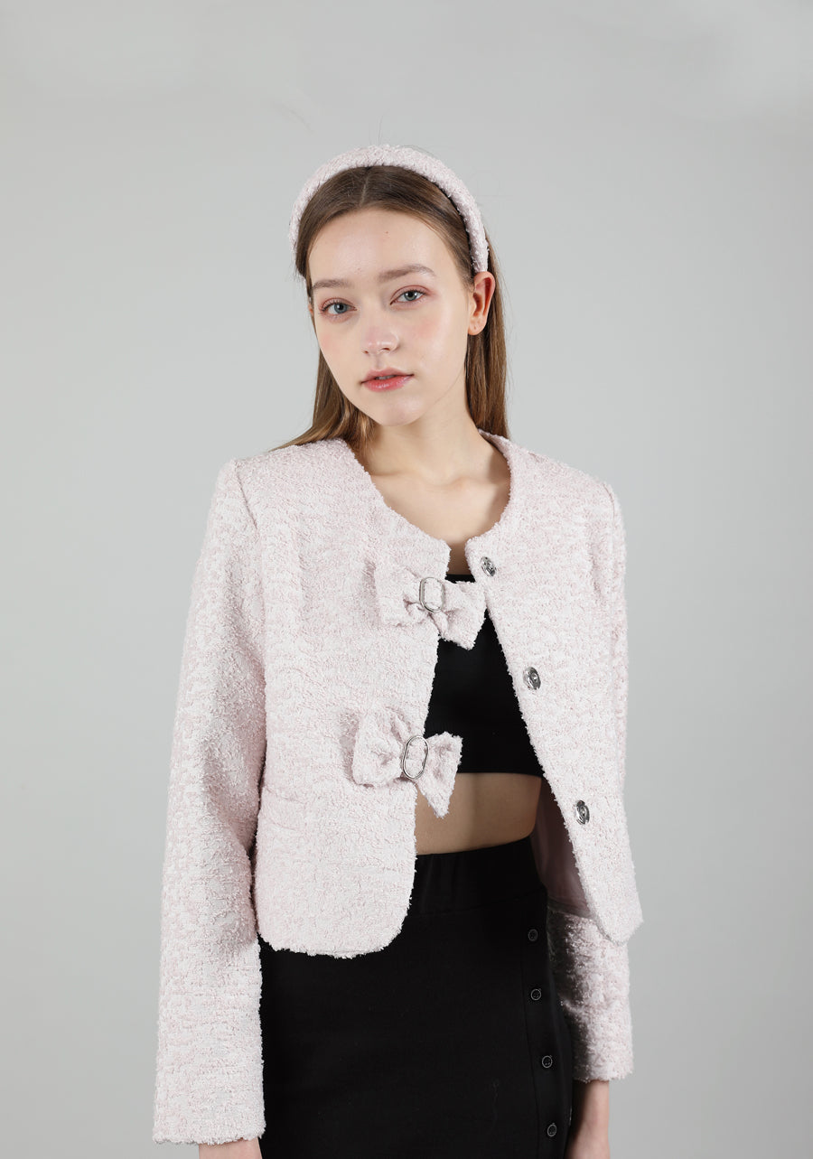 Tweed Ribbon Jacket Pink