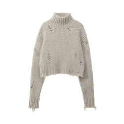 [23FW LSD COLLECTION] Turtleneck Crop Sweater_Oatmeal Grey