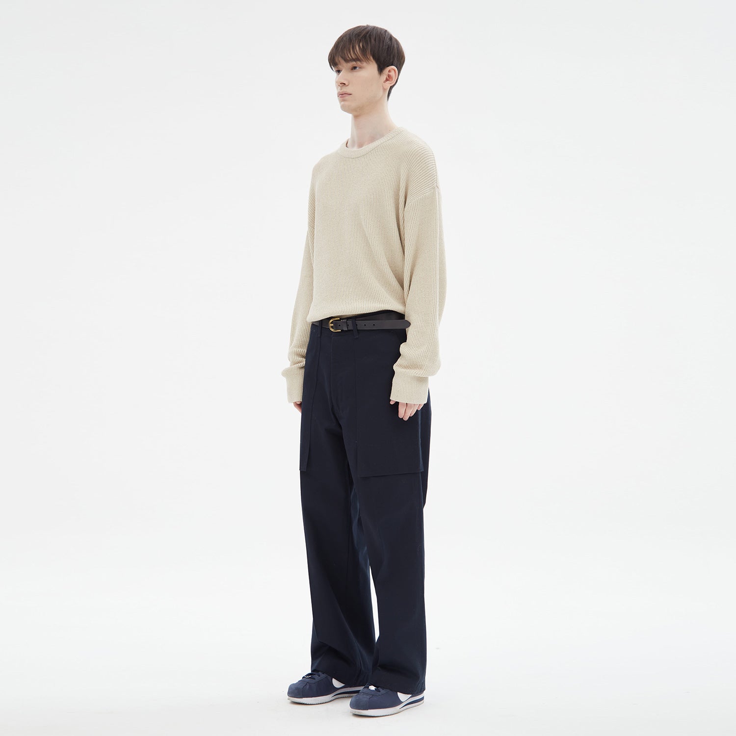 FLAP POKET COTTON CARGO PANTS(DARK NAVY)