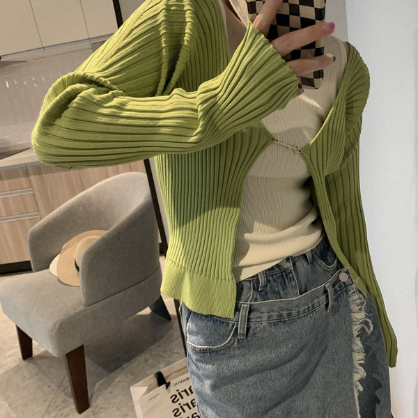 open color cardigan