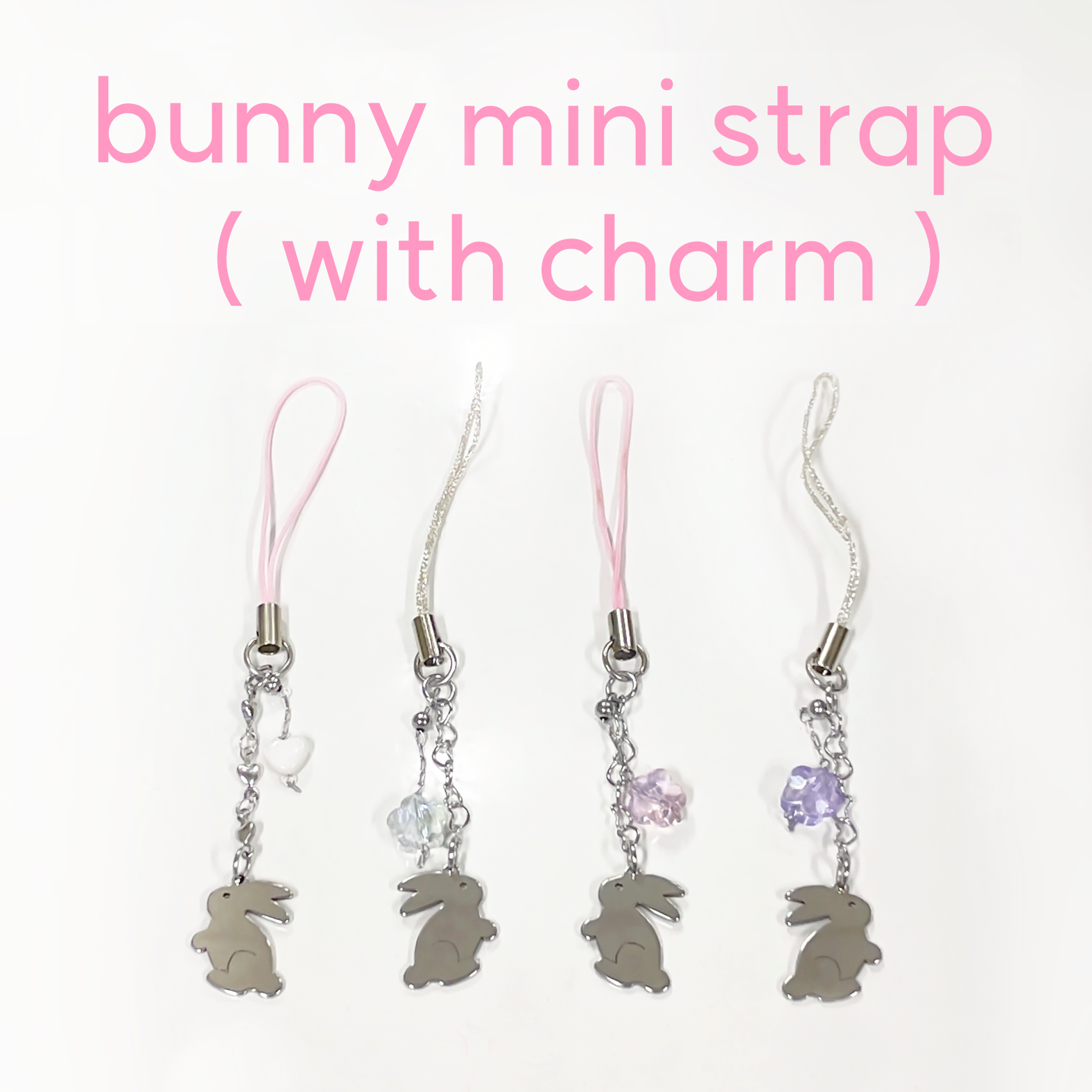 bunny mini strap ( with charm )