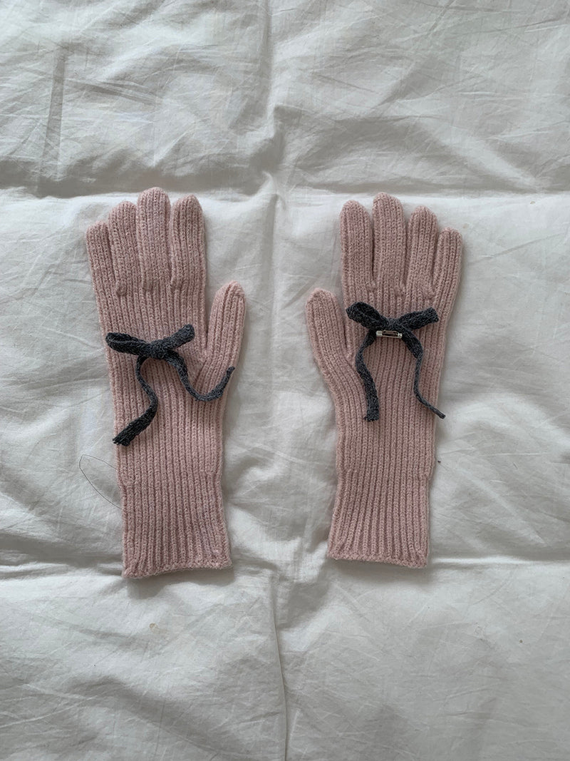 lovely ribbon gloves (4color)