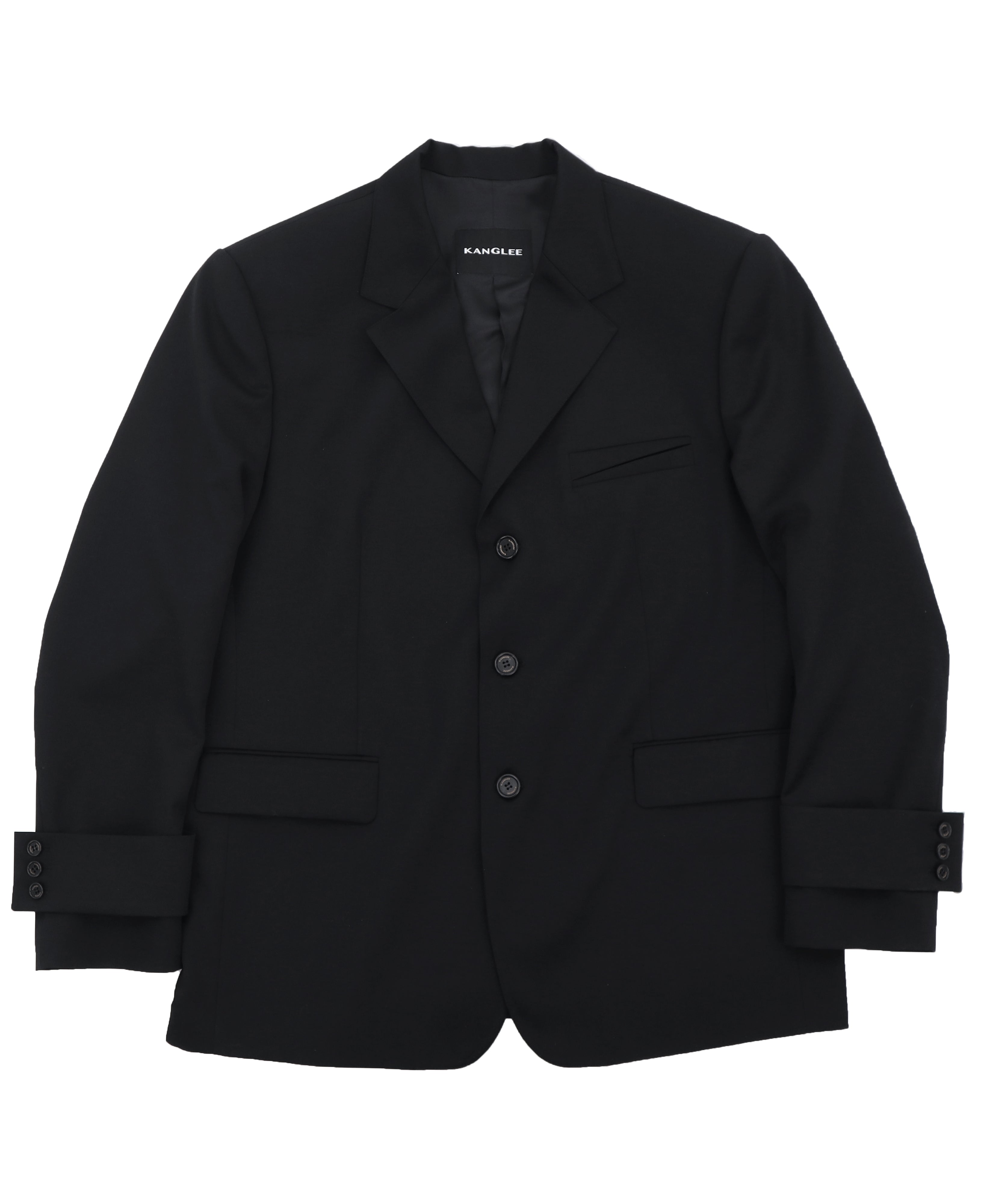 3BUTTON TAILORED STRAP BLAZER Noir