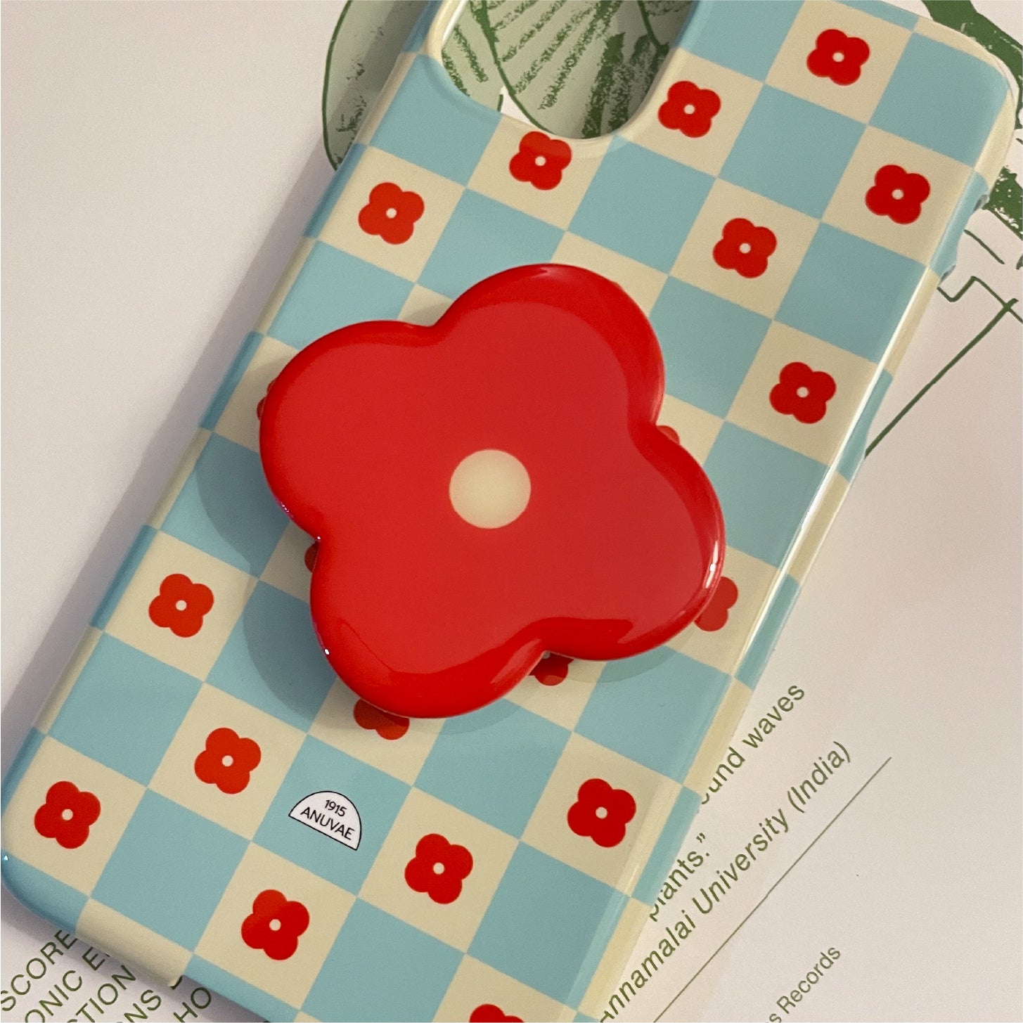 Red Flower Grip Holder