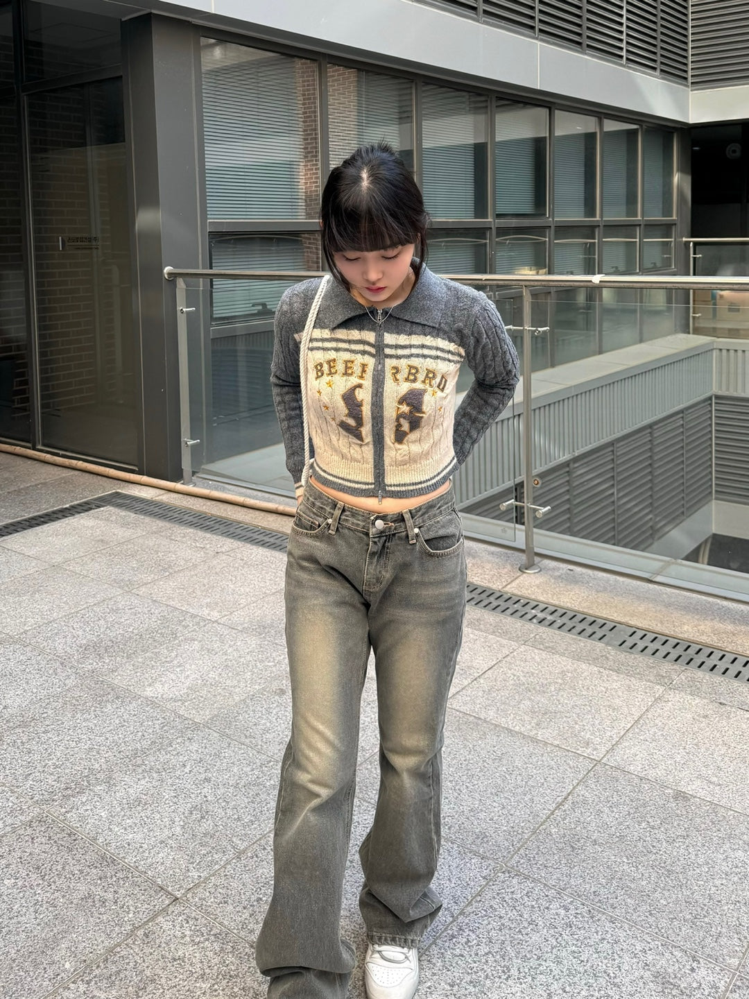 Grayish Low-rise Bootcut Denim