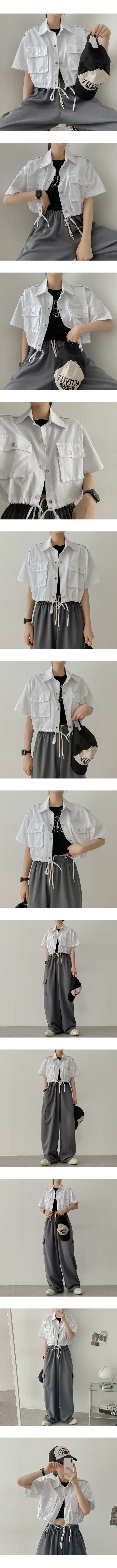 Unsocket Collar Cropped Short-Sleeved Jacket