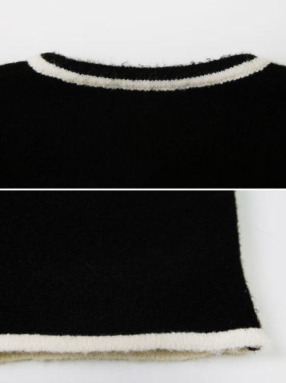 BZ Ribbon Puff Wool Knit Cardigan (2color)