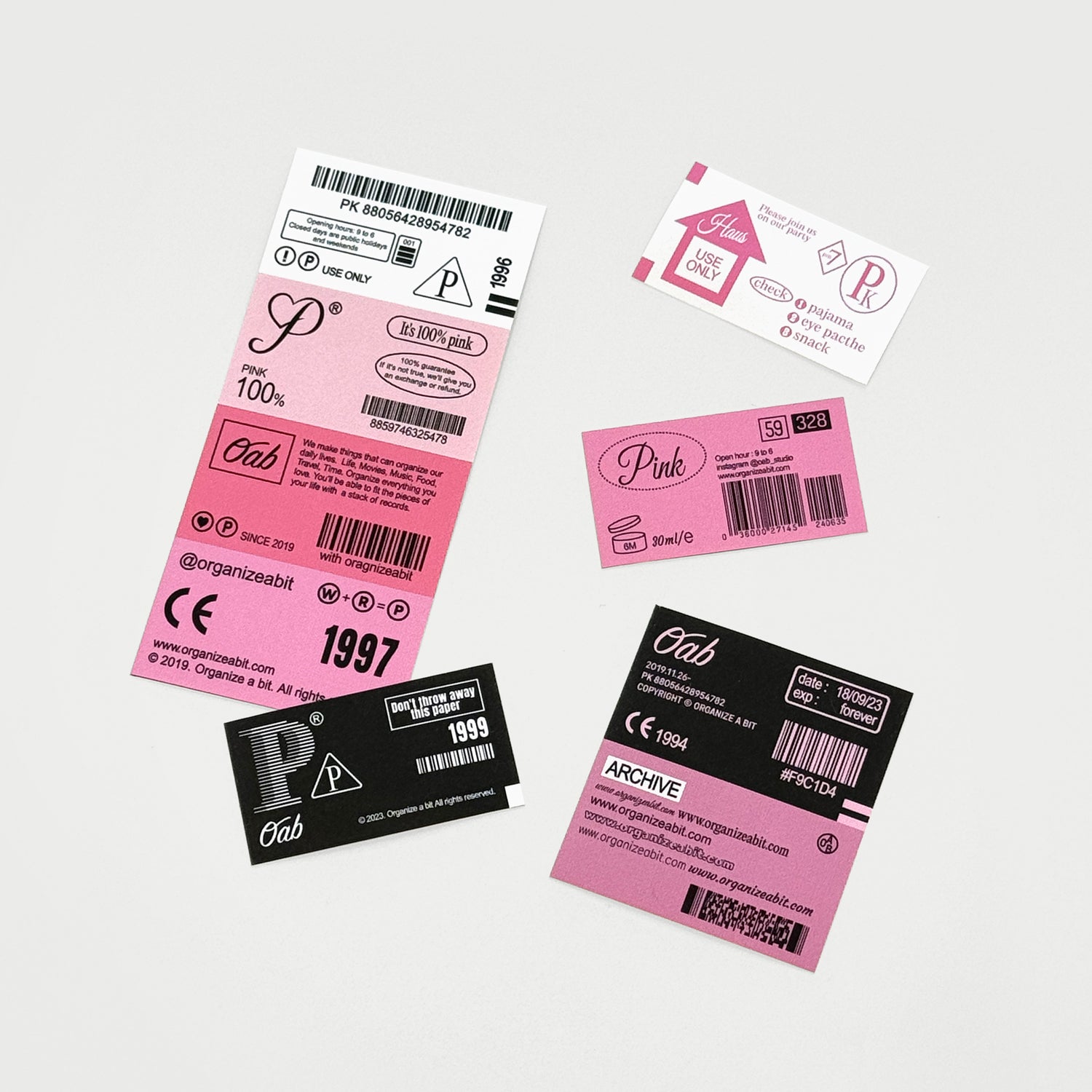 oab tone pack pink / scrap sticker set