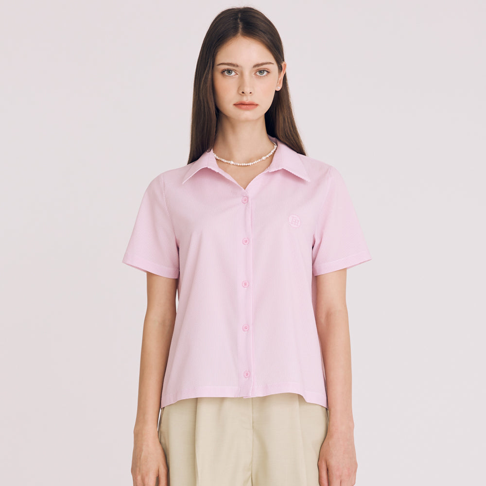 SEERSUCKER STRIPE SHIRT (PINK)