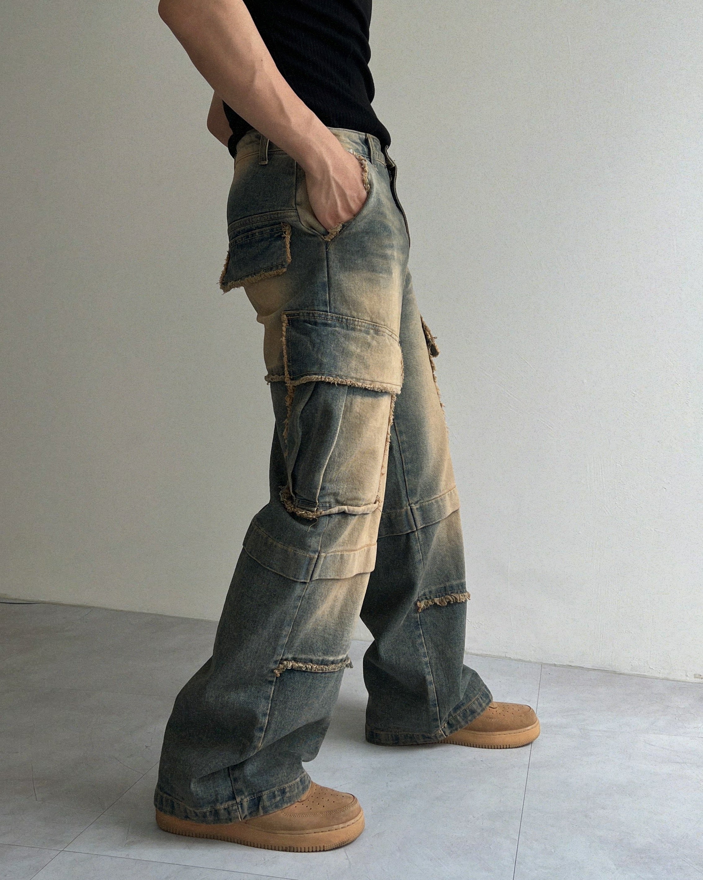 Franket Cargo Denim Pants(2colors)