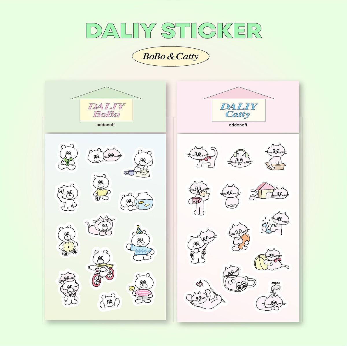 Daily BoBo&Catty Sticker set