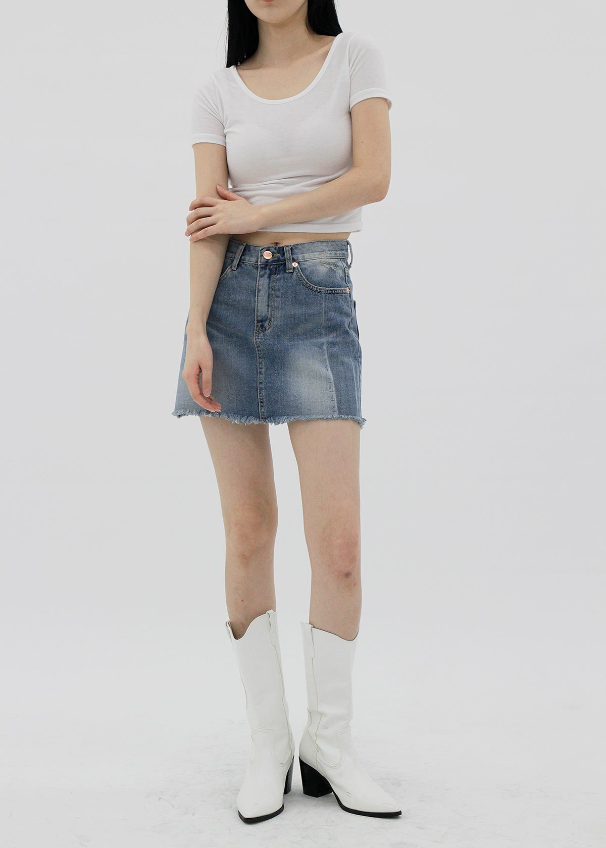 no.0010 Y2K Mini Denim Skirt