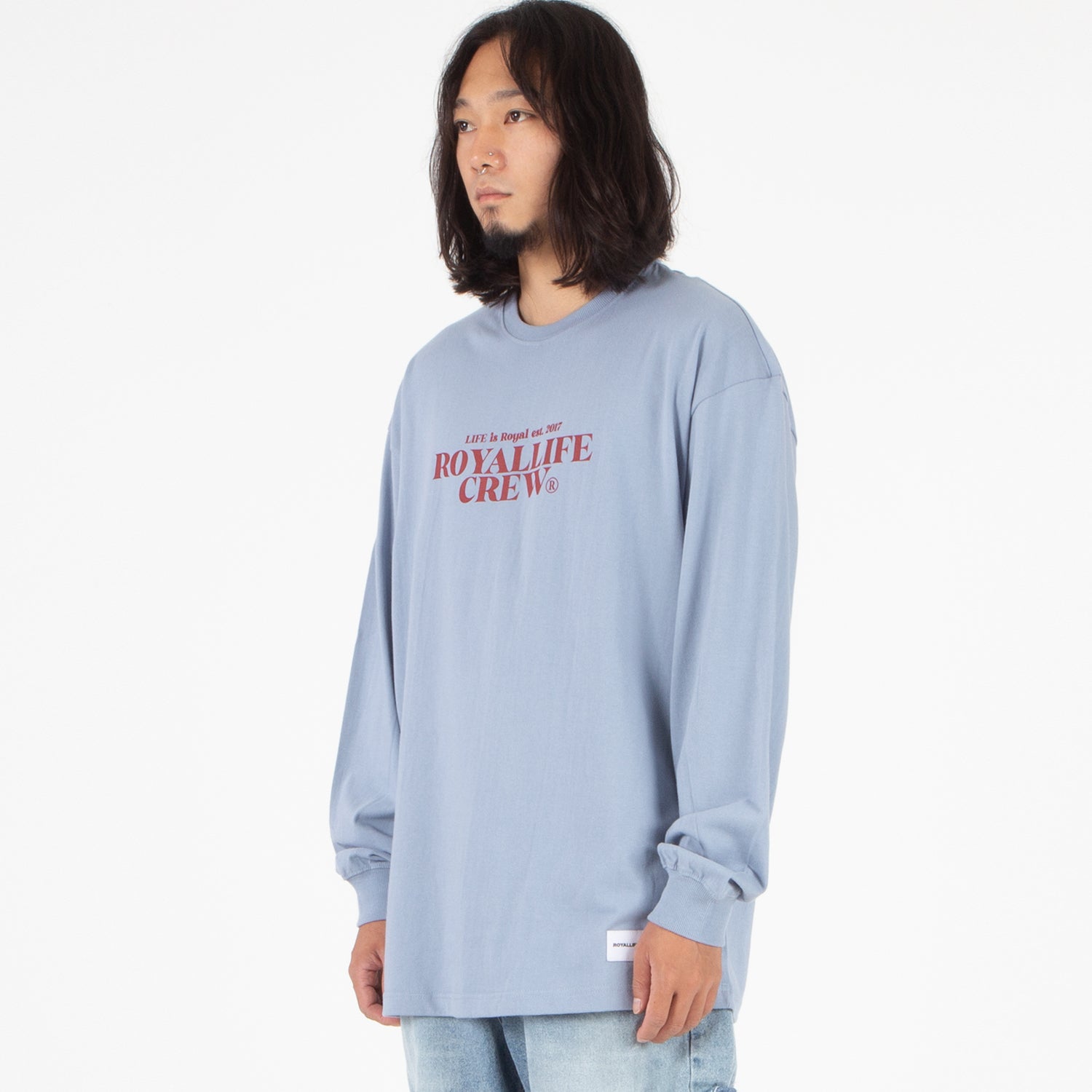 RLLR1103 Crew Logo Long Sleeve - Light Blue