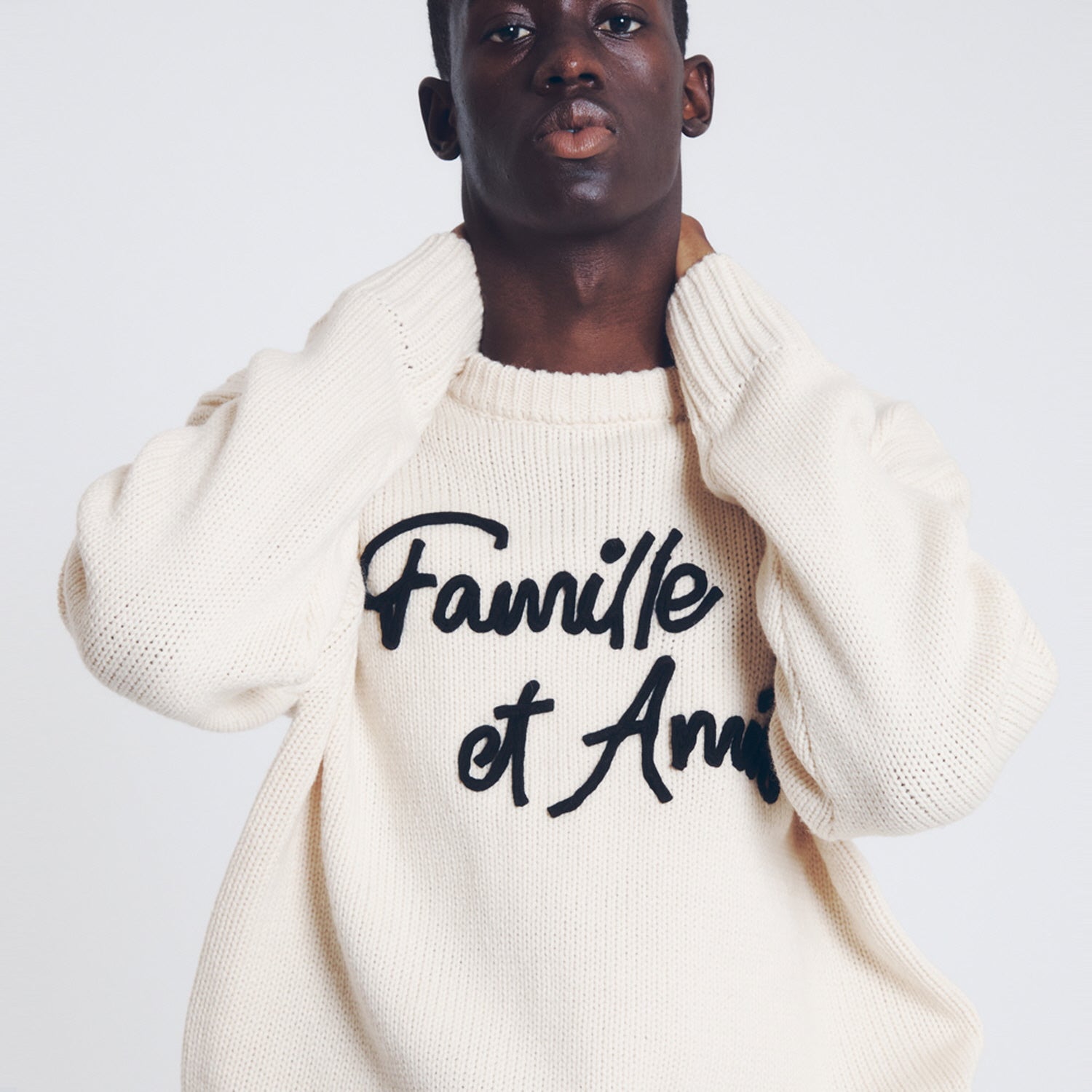 CRAFT SLOGAN KNIT SWEATER (IVORY)