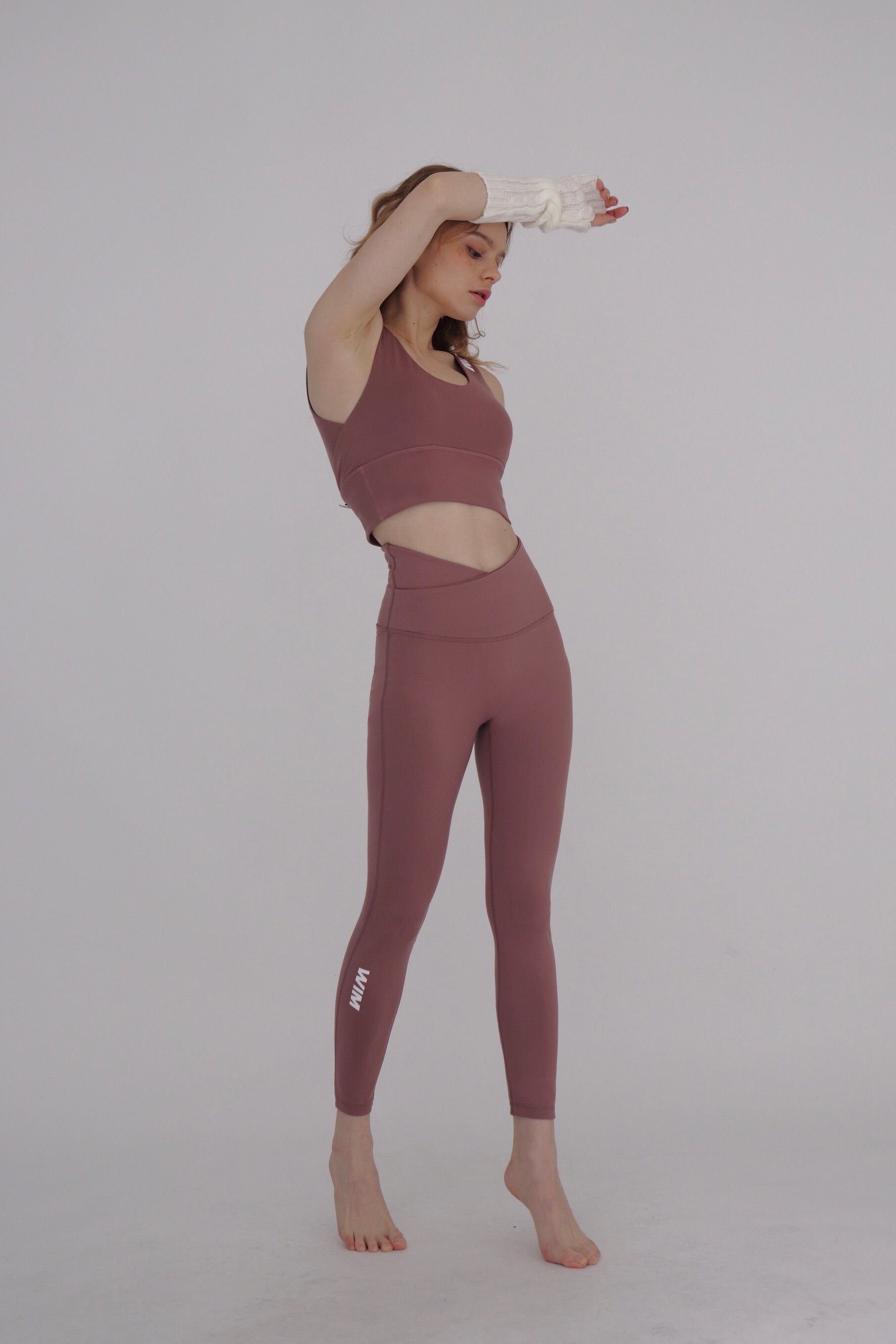 DOUBLELAP LEGGINGS- mauve pink