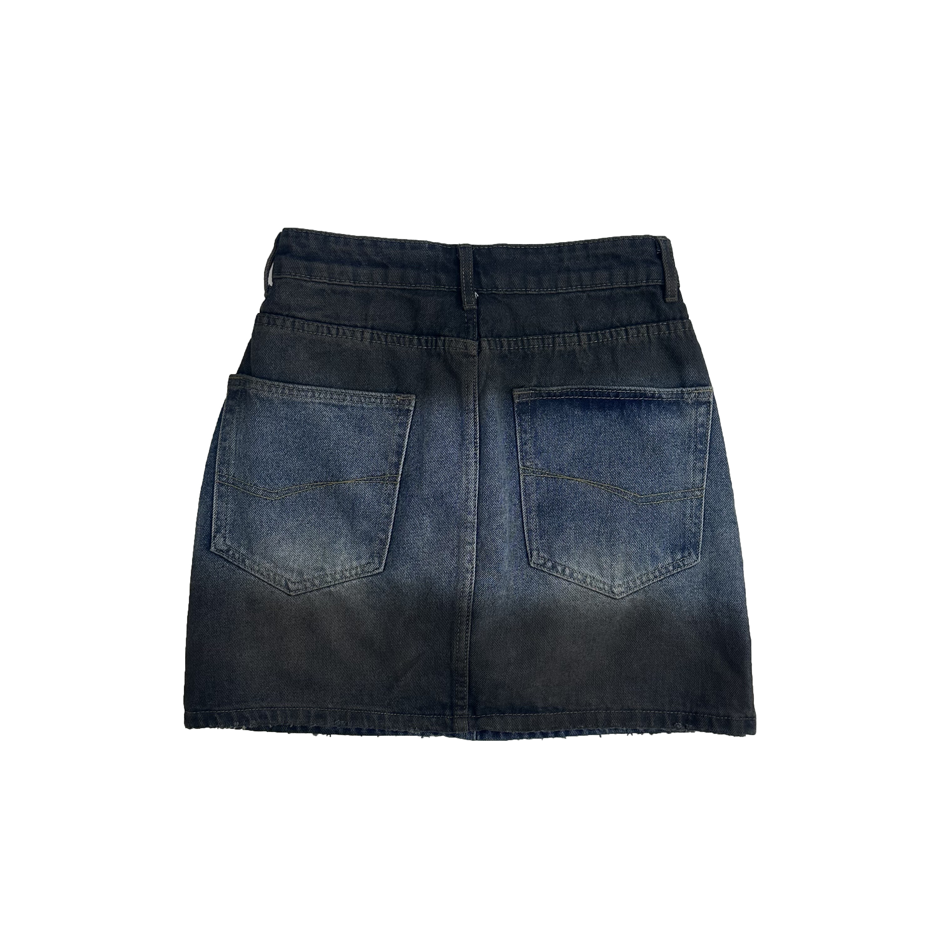 unique washing denim belt skirt