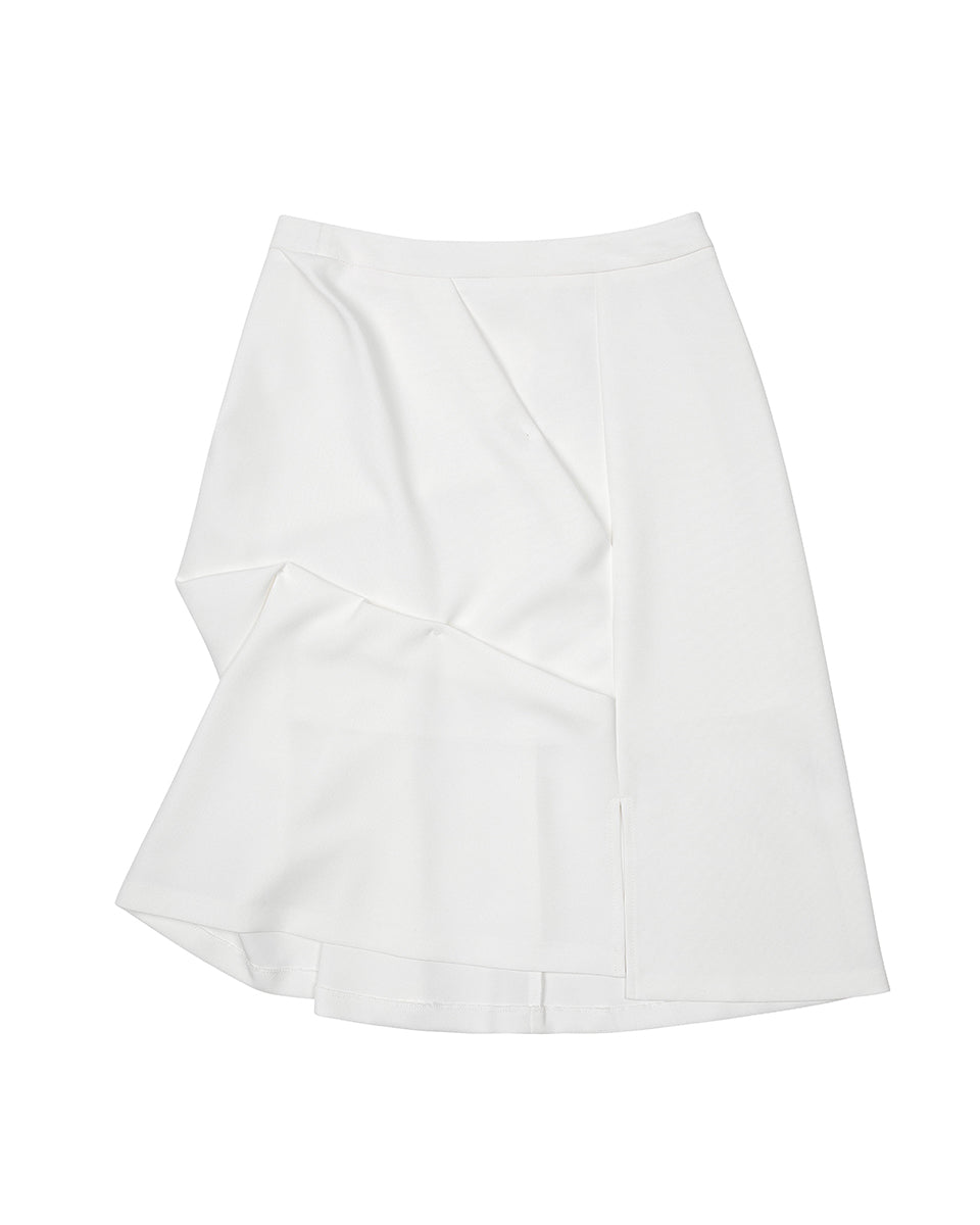 DOZI - Draped Slit Skirt _Ivory