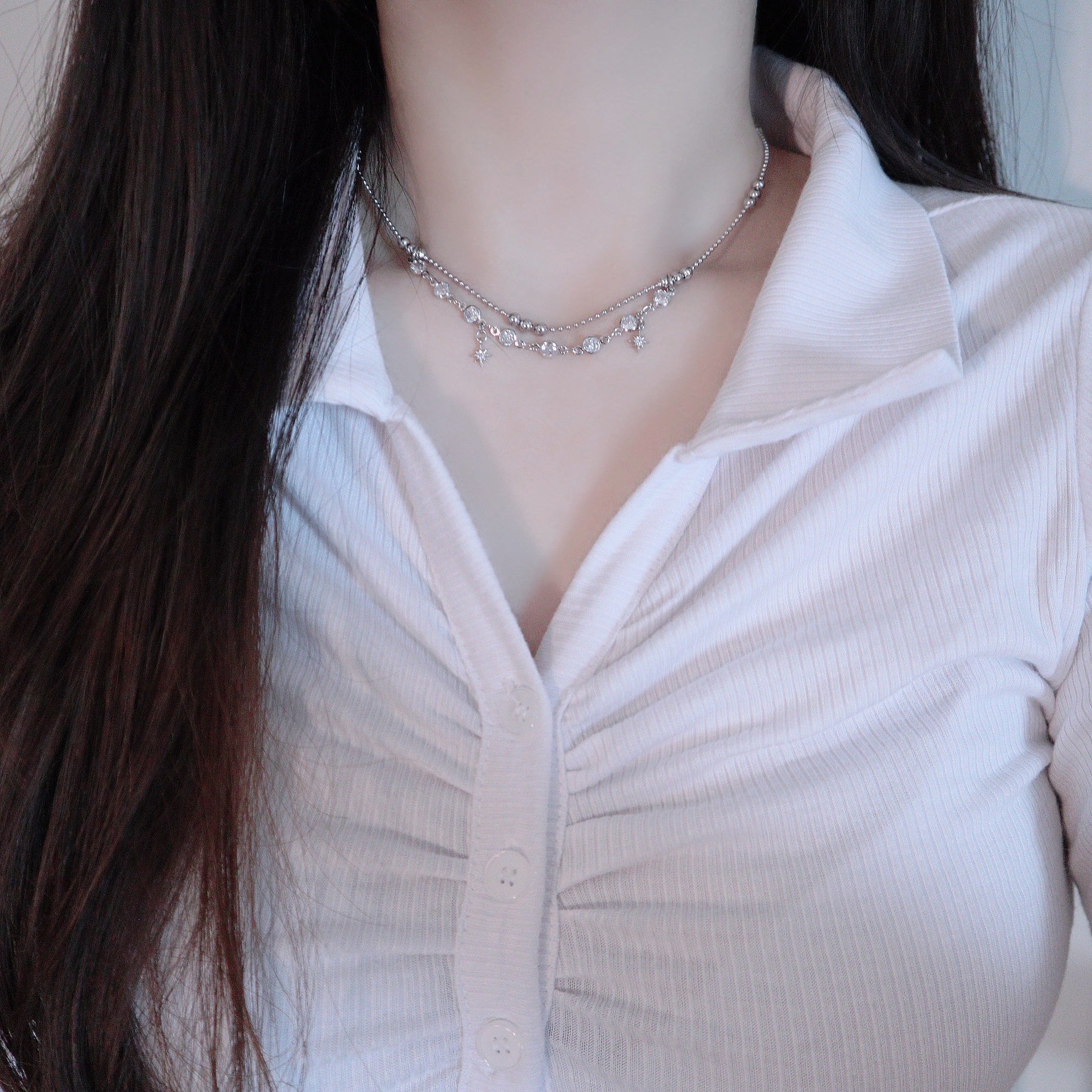 Starlight Cubic Ball Chain Choker