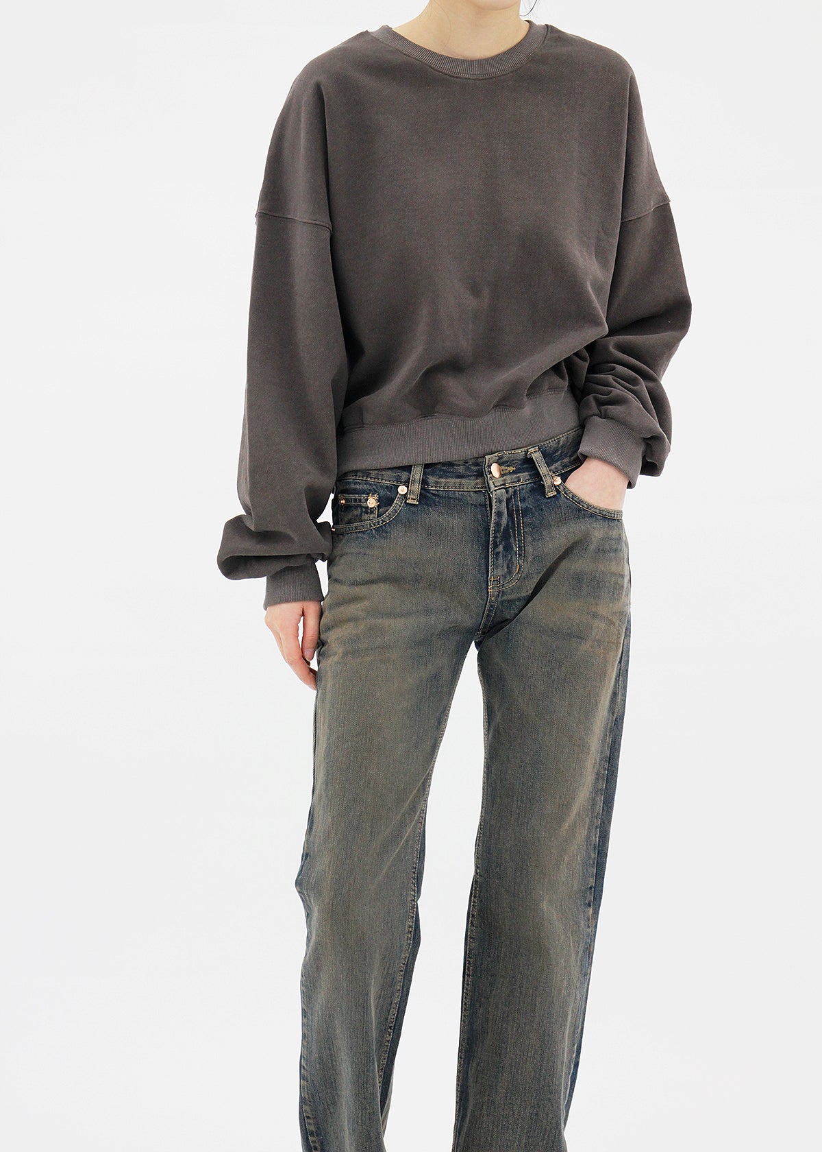 no.3003 Mocha Bootcut Denim Pants