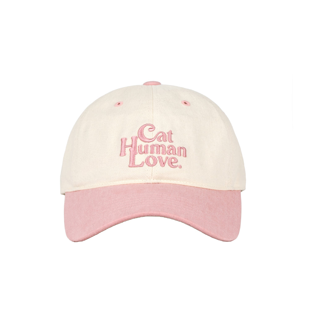 CAT HUMAN LOVE PEACH BALL CAP  / PINK